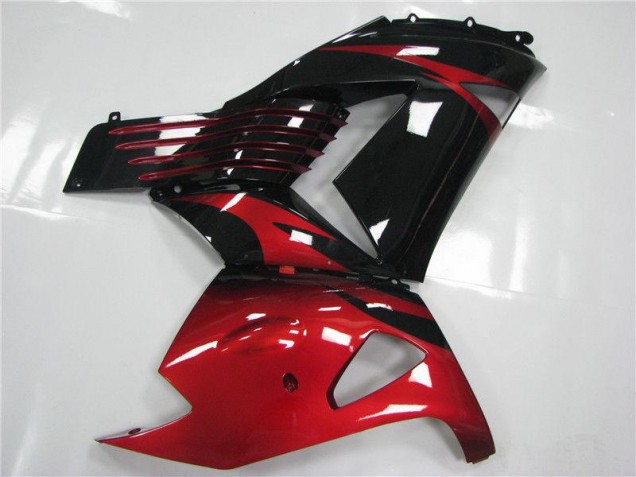 Rojo Negro Carenado Moto Kawasaki ZX14R ZZR 1400 06-11 Rojo Negro Carenado Moto Kawasaki ZX14R ZZR 1400 06-11