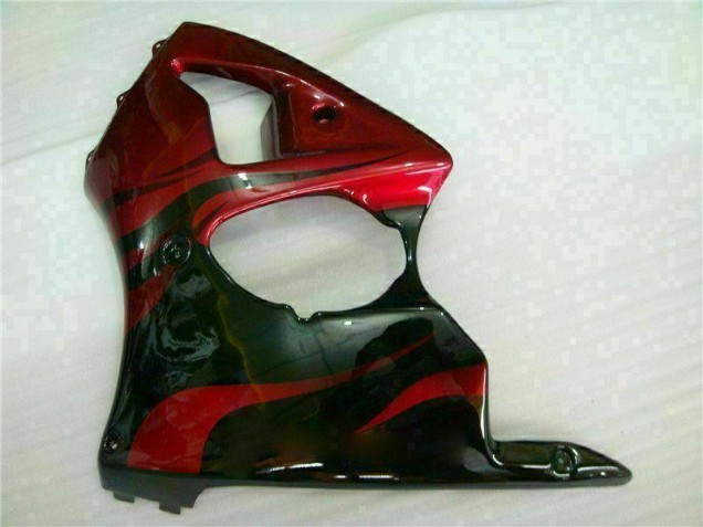 Rojo Negro Carenado Moto Kawasaki ZX6R 00-02 Rojo Negro Carenado Moto Kawasaki ZX6R 00-02