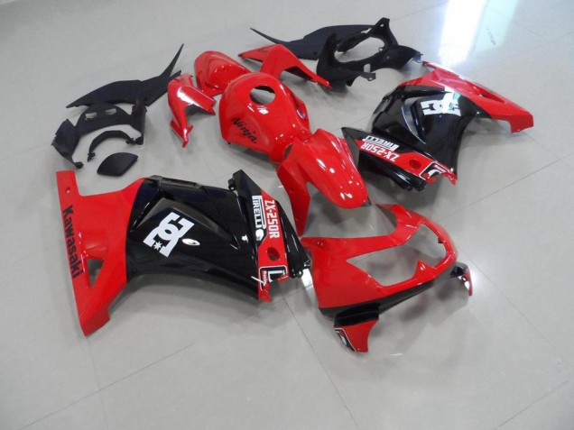 Rojo Negro Kits Carenado Moto Kawasaki ZX 250R 08-12 Rojo Negro Kits Carenado Moto Kawasaki ZX 250R 08-12