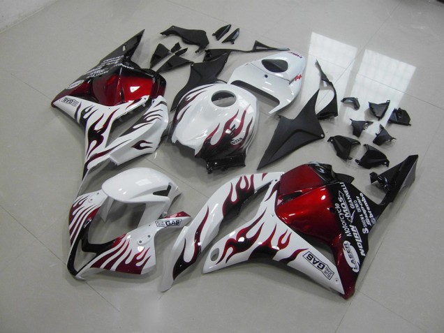 Rojo Negro Llama Carenado Moto Honda CBR 600 RR 09-12 Rojo Negro Llama Carenado Moto Honda CBR 600 RR 09-12