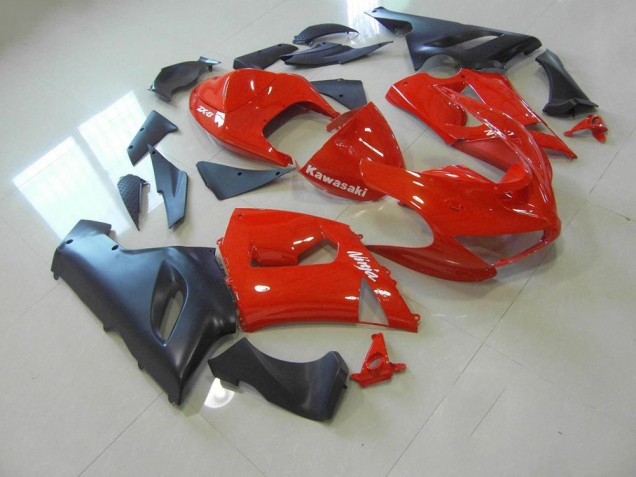 Rojo & Negro Mate Carenado Moto Kawasaki ZX6R 05-06 Rojo & Negro Mate Carenado Moto Kawasaki ZX6R 05-06