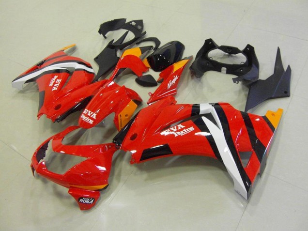Rojo Negro Plástica Moto Kawasaki ZX 250R 08-12 Rojo Negro Plástica Moto Kawasaki ZX 250R 08-12