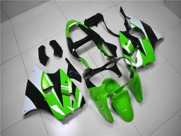 Verde Blanco Negro Carenado Moto Kawasaki ZX6R 00-02 Verde Blanco Negro Carenado Moto Kawasaki ZX6R 00-02