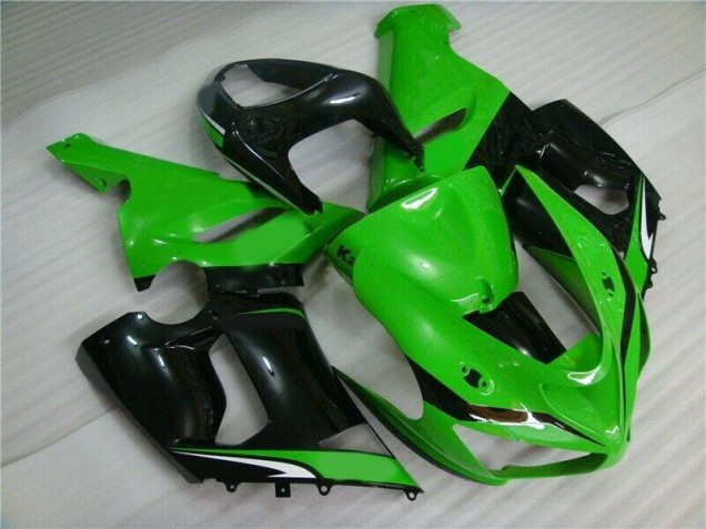 Verde Blanco Negro Carenado Moto Kawasaki ZX6R 05-06 Verde Blanco Negro Carenado Moto Kawasaki ZX6R 05-06