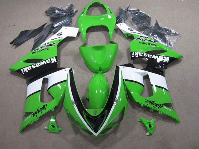 Verde Blanco Negro Ninja 636 Carenado Moto Kawasaki ZX6R 05-06 Verde Blanco Negro Ninja 636 Carenado Moto Kawasaki ZX6R 05-06