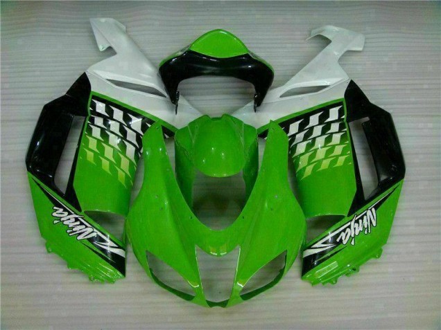 Verde Blanco Ninja Carenado Moto Kawasaki ZX6R 07-08 Verde Blanco Ninja Carenado Moto Kawasaki ZX6R 07-08