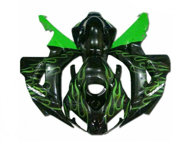 Verde Llama Negro Carenado Moto Honda CBR 1000 RR 06-07 Verde Llama Negro Carenado Moto Honda CBR 1000 RR 06-07
