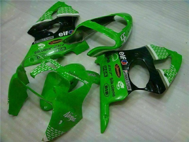 Verde Negro ABS Carenado Motocicleta Kawasaki ZX6R 00-02 Verde Negro ABS Carenado Motocicleta Kawasaki ZX6R 00-02