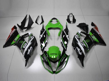 Verde Negro Blanco Carenado Moto Kawasaki ZX6R 13-18