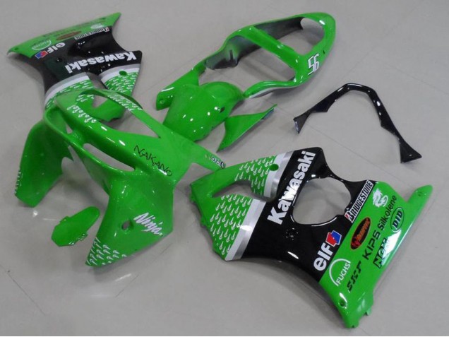 Verde Negro Carenado Moto Kawasaki ZX6R 98-99 Verde Negro Carenado Moto Kawasaki ZX6R 98-99
