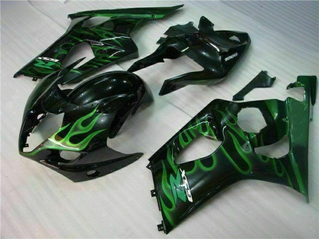 Verde Negro Carenado Moto Suzuki GSXR 1000 K3 03-04 Verde Negro Carenado Moto Suzuki GSXR 1000 K3 03-04