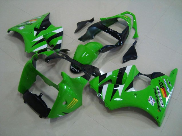 Verde Negro Carrocería Motocicletas Kawasaki ZX6R 00-02 Verde Negro Carrocería Motocicletas Kawasaki ZX6R 00-02