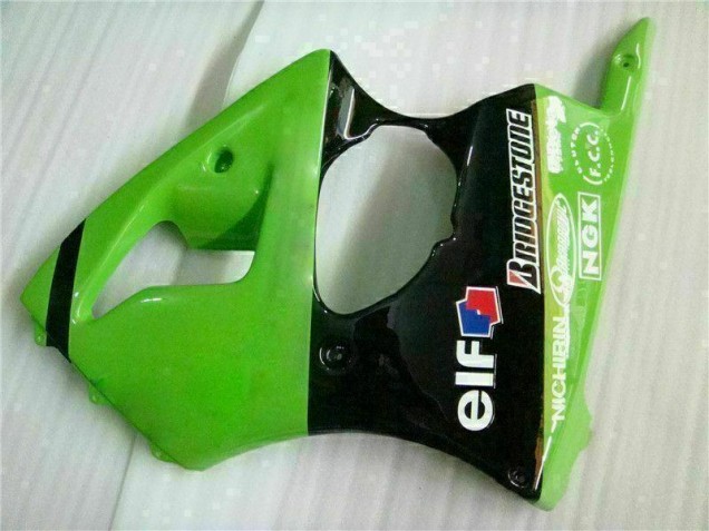 Verde Negro Inyección Kit Carenado Moto Kawasaki ZX6R 00-02 Verde Negro Inyección Kit Carenado Moto Kawasaki ZX6R 00-02