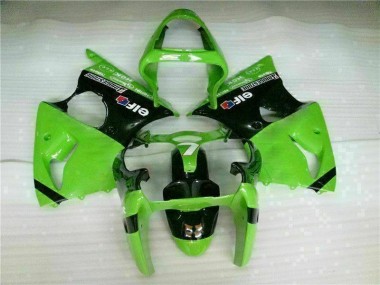 Verde Negro Inyección Kit Carenado Moto Kawasaki ZX6R 00-02