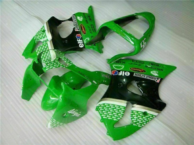 Verde Negro Kit ABS Carenado Motocicleta Kawasaki ZX6R 00-02 Verde Negro Kit ABS Carenado Motocicleta Kawasaki ZX6R 00-02