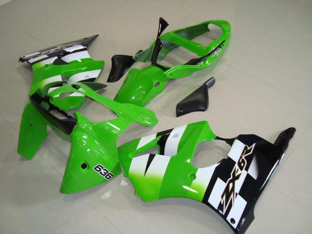 Verde Negro Kit Carenado ABS Completo Kawasaki ZX6R 00-02 Verde Negro Kit Carenado ABS Completo Kawasaki ZX6R 00-02