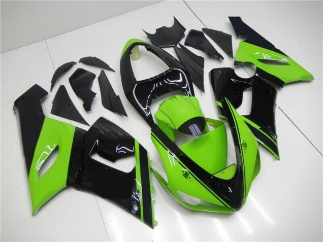 Verde Negro Kit Carenado Inyección Kawasaki ZX6R 05-06 Verde Negro Kit Carenado Inyección Kawasaki ZX6R 05-06