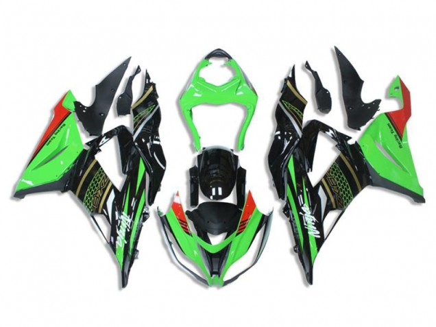 Verde Negro Kits Completo Carenado Moto Kawasaki ZX6R 13-18 Verde Negro Kits Completo Carenado Moto Kawasaki ZX6R 13-18