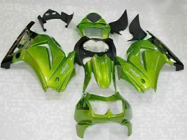 Verde Negro Moto Plástico Kawasaki EX250 08-12 Verde Negro Moto Plástico Kawasaki EX250 08-12